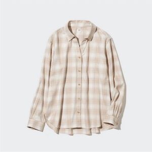 Women Beige Plaid Shirt